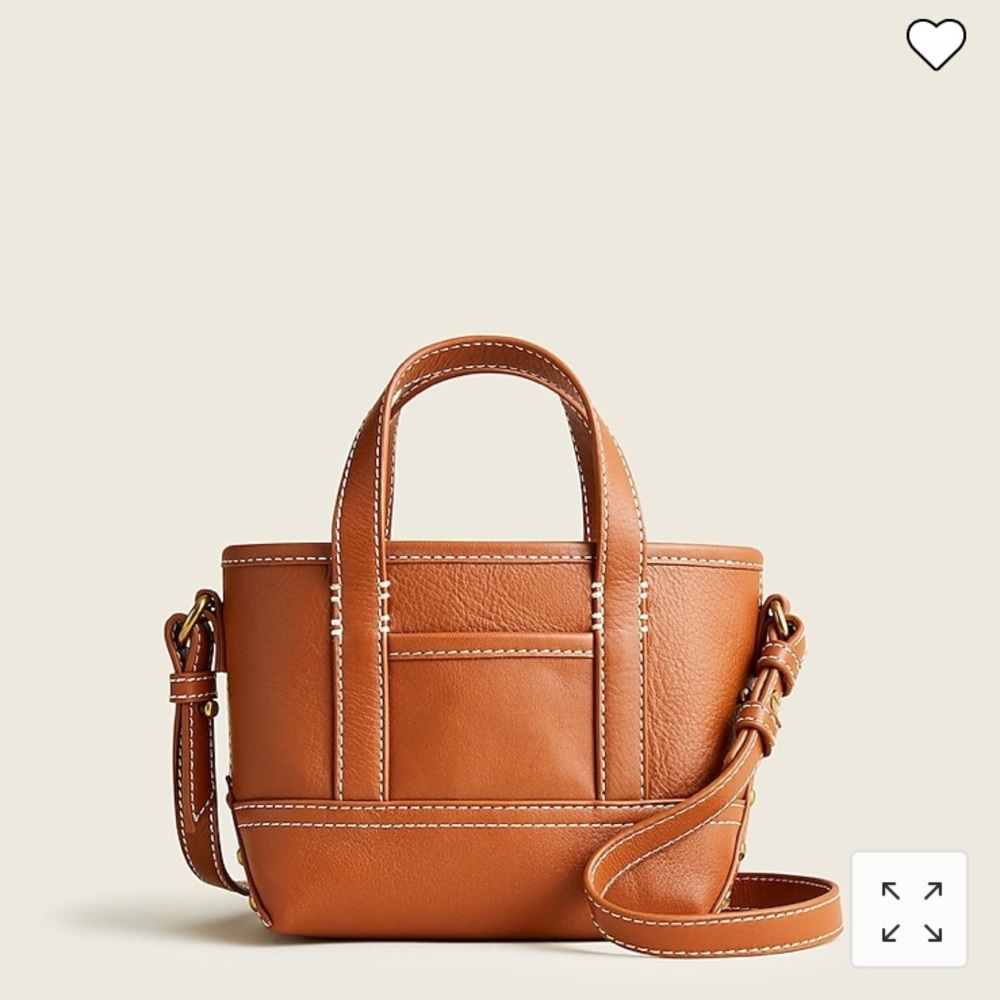 J. CREW Leather Mini Montauk Tote Bag New - Picture 2 of 14